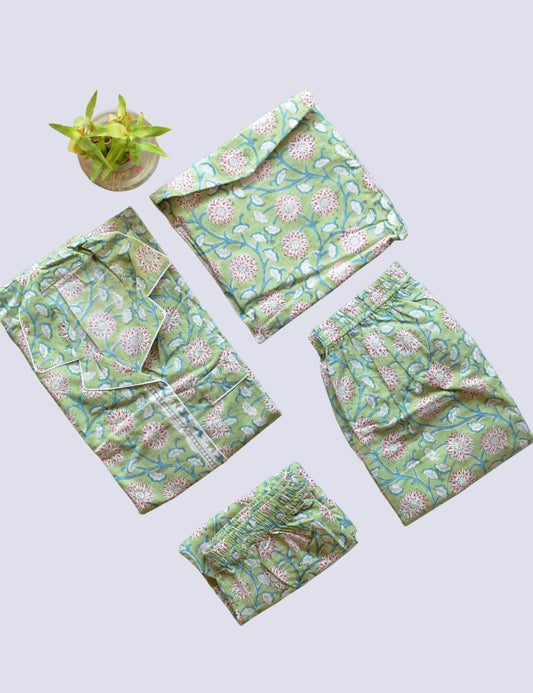 Floral Print Bridesmaid Pjs Sets Casual Dress