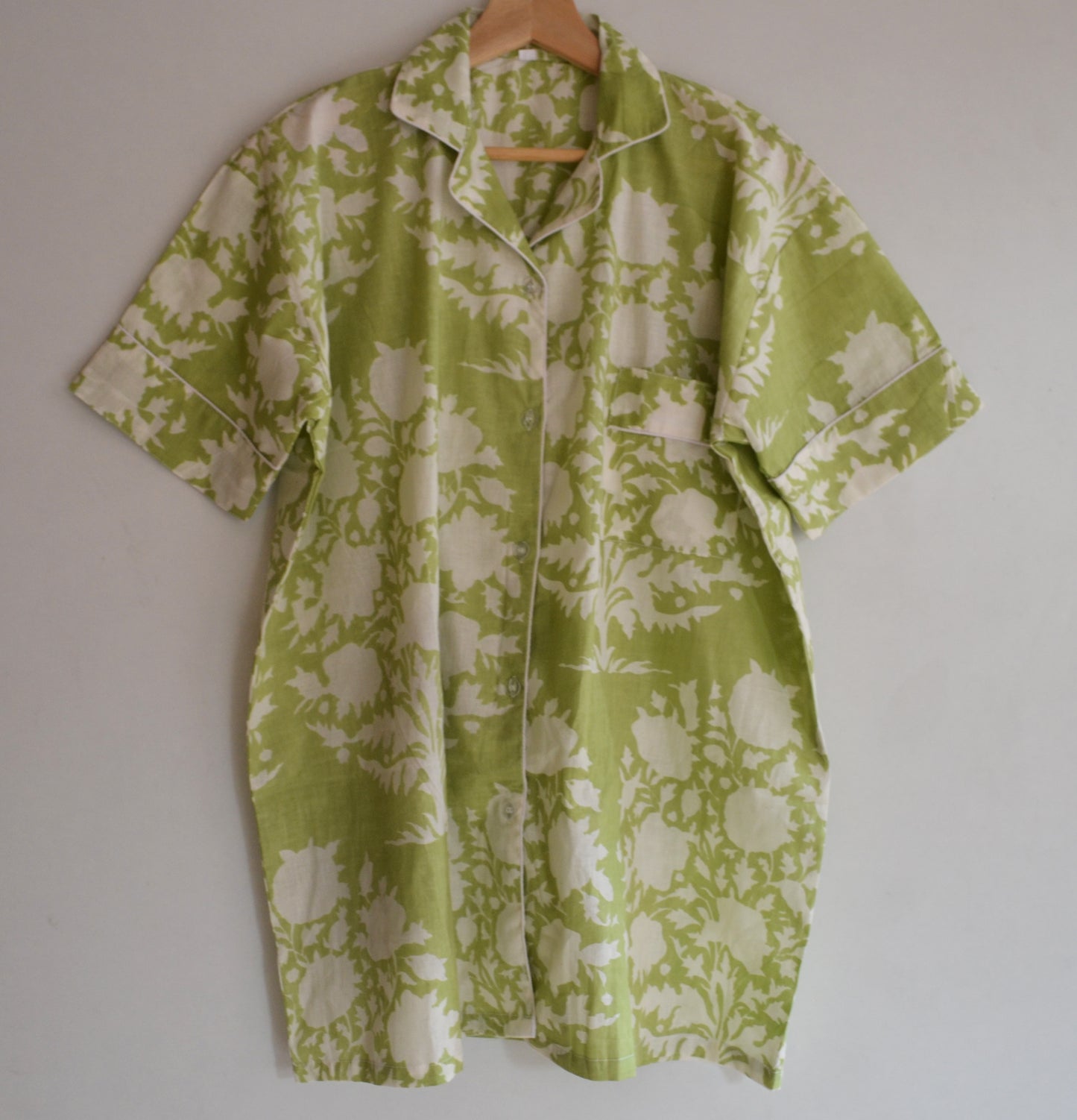 Light Weight Indian Soft Cotton Night Dress For Women's Summer Beach Wear Short Pj Set