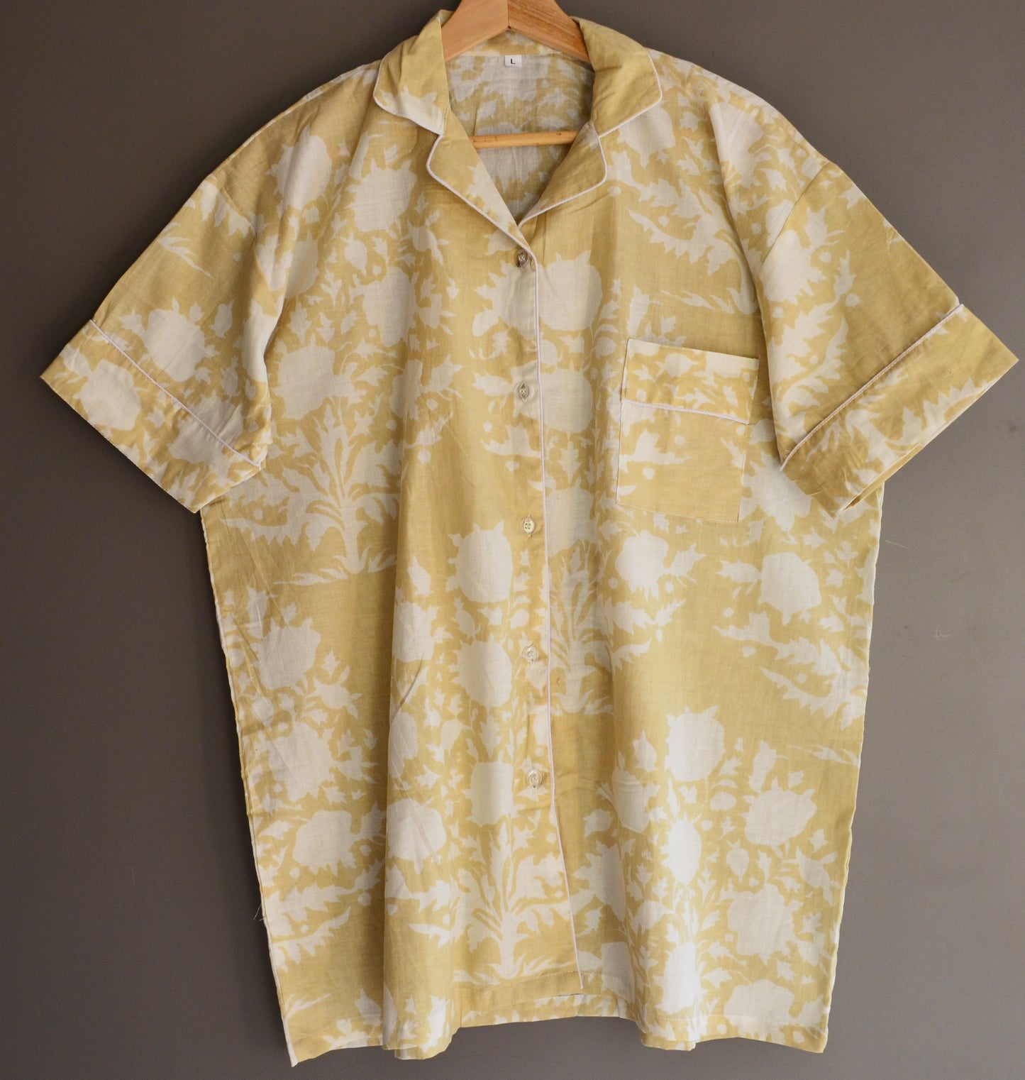 Handmade Cotton Pajama Set: Block Print Boho Loungewear House Wear Night Dress