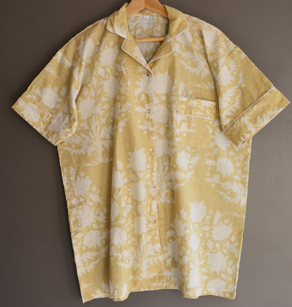 Handmade Cotton Pajama Set: Block Print Boho Loungewear House Wear Night Dress