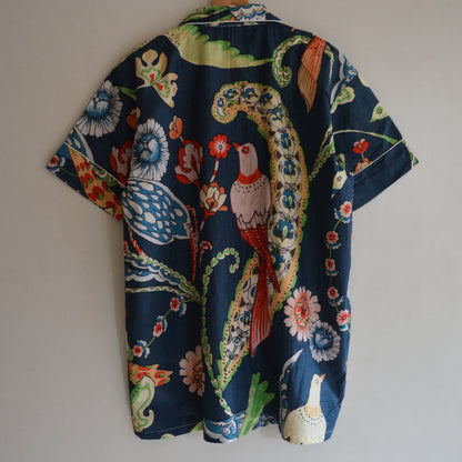 Indian Handmade Bird Print Night Dress Beautiful Summer Pjs High Quality Cotton Pajamas Hand Block Print Night Light Weight Comforter