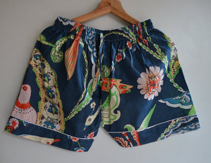 Indian Handmade Bird Print Night Dress Beautiful Summer Pjs High Quality Cotton Pajamas Hand Block Print Night Light Weight Comforter