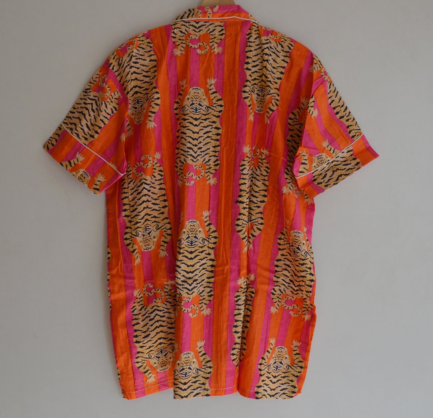 Block Animal Print Short Cotton Pajamas Set : Light Weight Boho Summer Casual Women Pjs