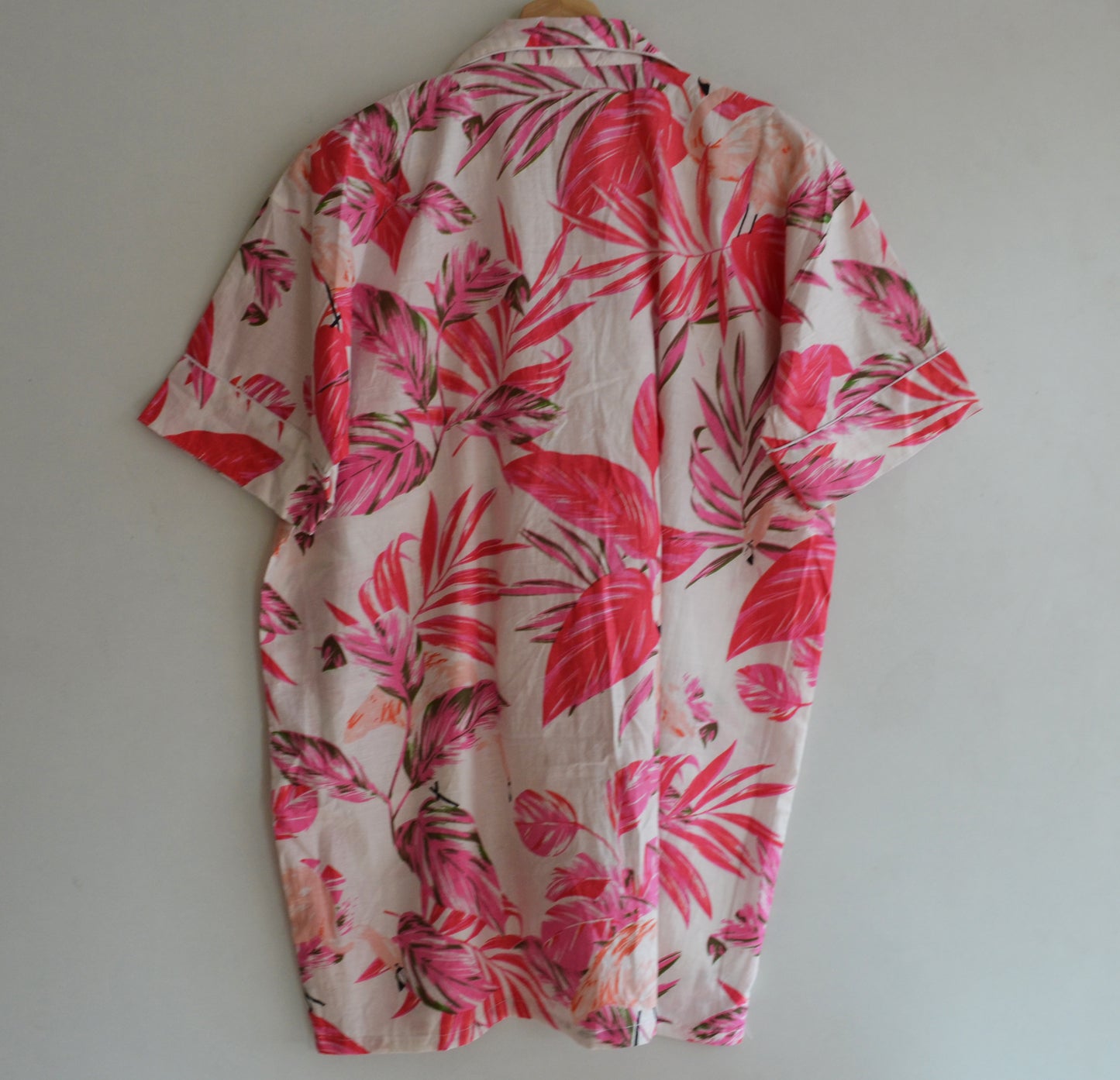 Pink Flamingo Indian Cotton Fabric Night Wear Loose Fit Relaxed Short Summer Women's Pj Set