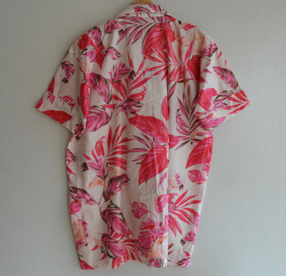 Pink Flamingo Indian Cotton Fabric Night Wear Loose Fit Relaxed Short Summer Women's Pj Set