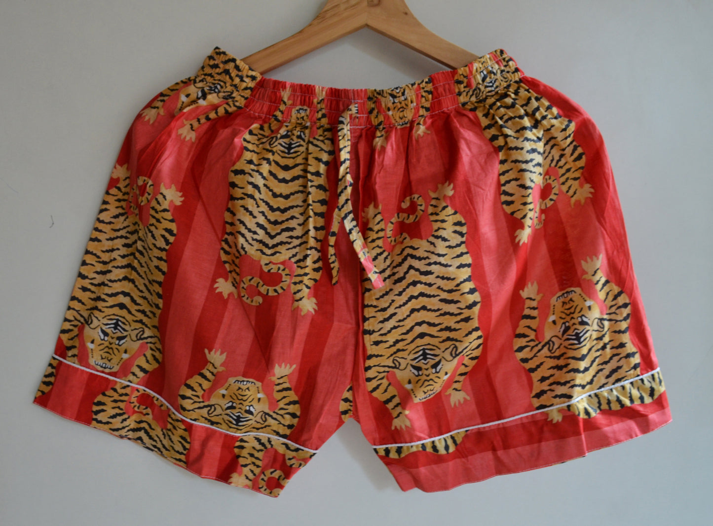 Cotton Pajama Set: Indian Block Print Sleepwear Loungewear Tiger Print Night Wear Comfy Women Pj Set