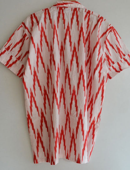 Ikat Print Pyjamas Set Ultra Soft Night Dress For Women
