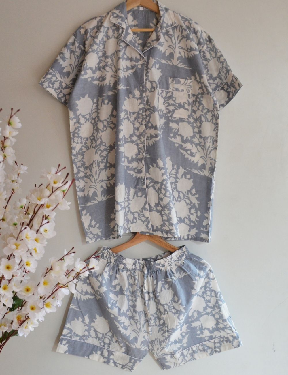 Beautiful Floral Print Summer Beach Cotton Night Pj Sets