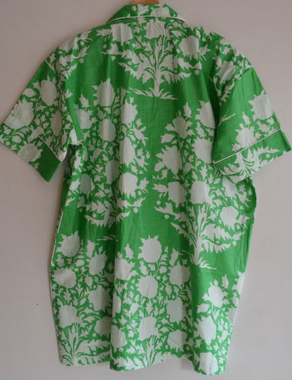 Green Floral Print Beach Wear Stylish Night Suit