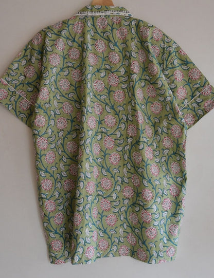 Green Floral Short Pyjamas  Set