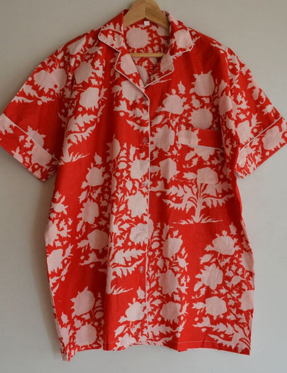 Red Christmas Pure Cotton Night Dress