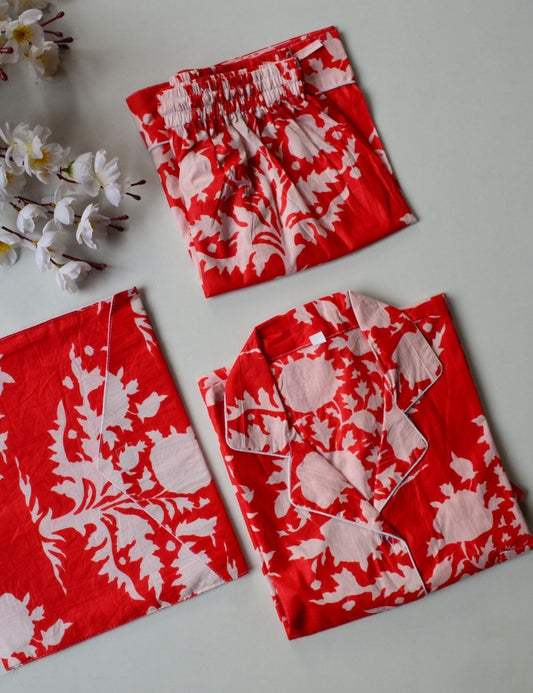 Red Christmas Pure Cotton Night Dress
