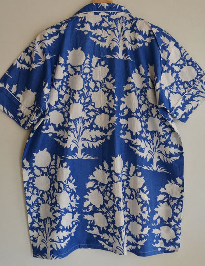 Blue Floral Print Summer Night Pj Set