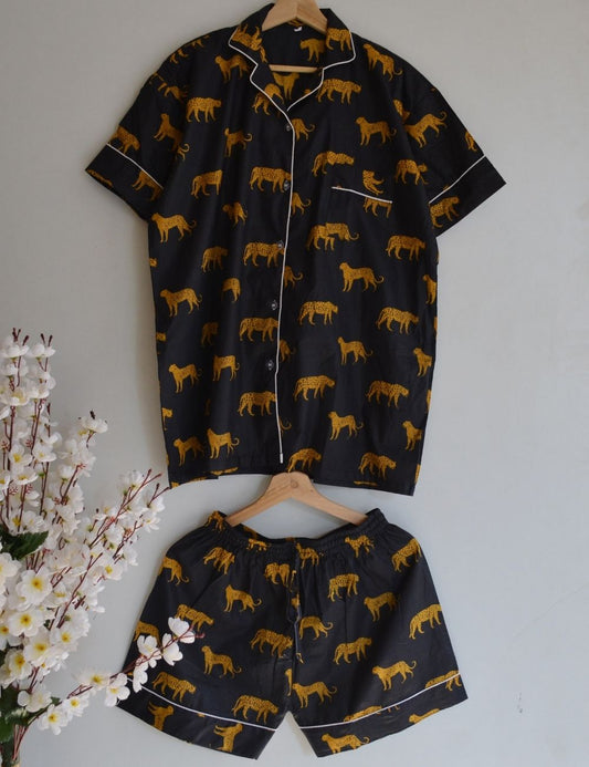 Animal Printed Midnight Short Pyjamas Set