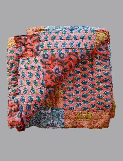 Indian Handmade Patch Print Cotton Jaipuri Razai