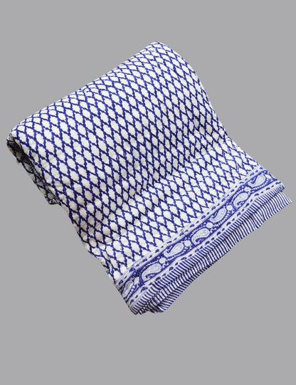 Jaipuri Razai 100% Cotton Quilt Made in India Handmade Block Print Reversible