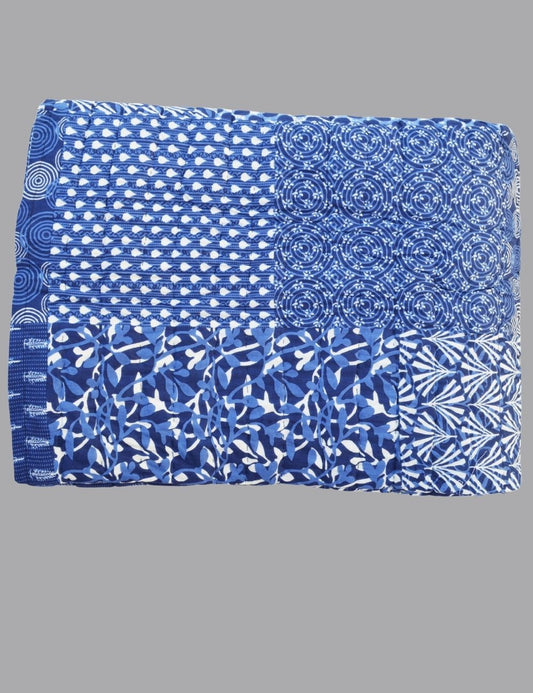 Indigo Soft Cotton Quilt For Winter Warm Reversible Blanket