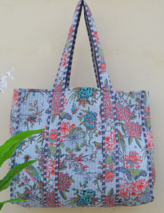 Cotton Hippie Market Bag Quilted Tote Bag