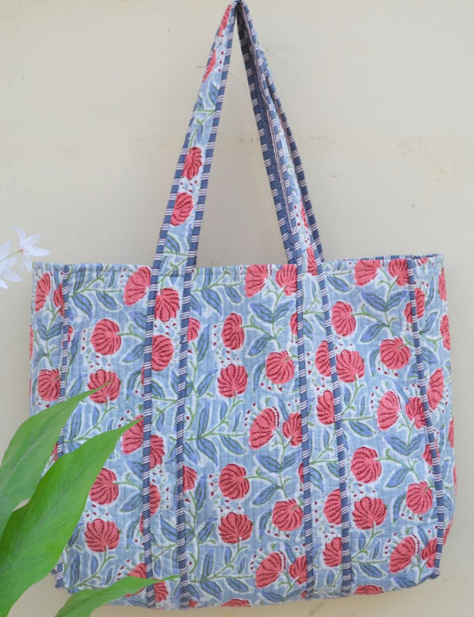 Hand Block Print Indian Handmade Pure Cotton Tote Bag