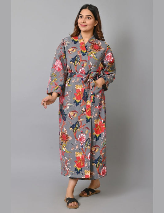 Luxury Bridesmaid Waffle Bathrobe Morning Tea Long Coat