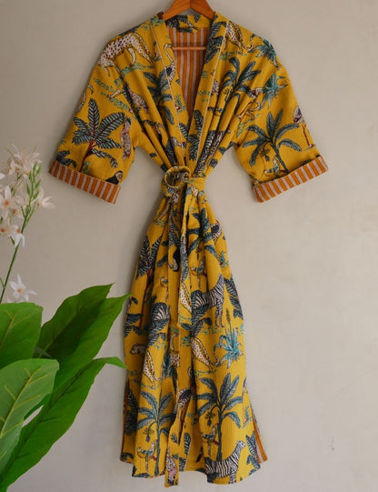 Longewear Pure Cotton Waffle Women's House Kimono Robe