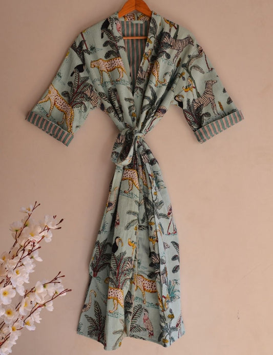 Winter Warm Waffle Comfy Bridal Bathrobe Kimono